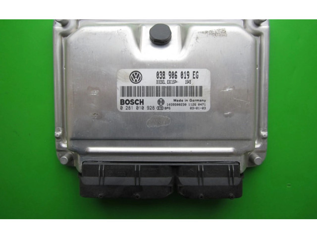 Блок управления двигателем Блок управления 038906019EG, 0281010928 Skoda Superb B5 (3U)