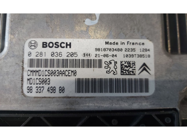 Řídící jednotka 9833749880, 0281036205 Citroen Berlingo 2022