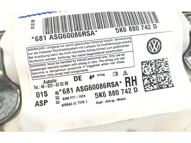 Боковая подушка безопасности 5K6880742D   Volkswagen Golf VI