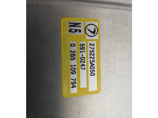 Блок управления двигателем ECU SLV27522SA050   Subaru Forester SG       