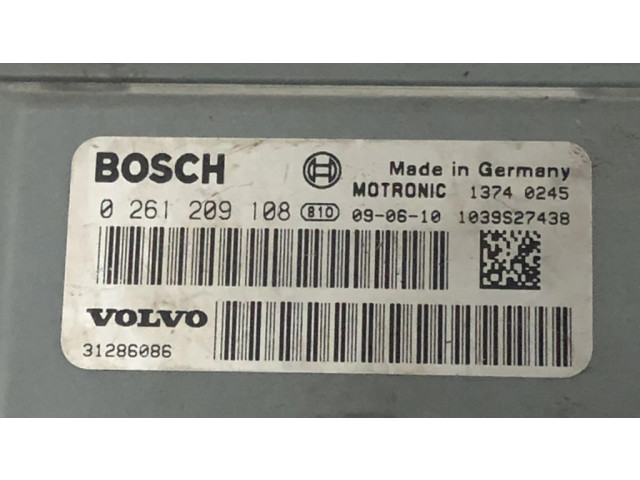 Блок управления двигателя 0261209108, 31286086   Volvo S80