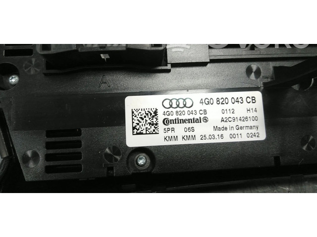 Блок управления климат-контролем 4G0820043CB Audi A6 S6 C7 4G