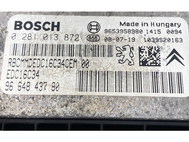 Řídící jednotka 9664843780, 9653958980   Citroen Berlingo 2010