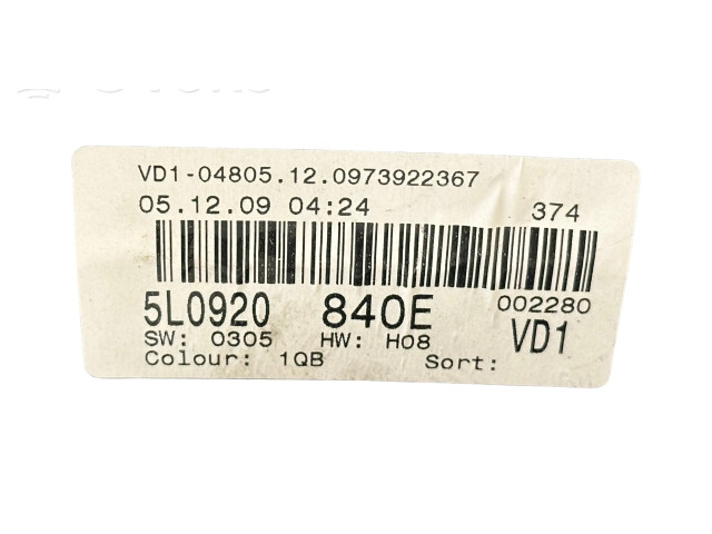 Панель приборов 5L0920840E, 0973922367 Skoda Yeti (5L)