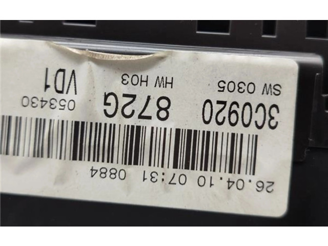 Přístrojová deska Volkswagen Passat Alltrack 2010 3C0920872G, 3C0920872G