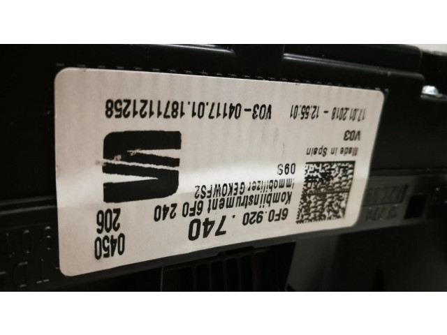 Přístrojová deska Seat Ibiza IV (6J,6P) 2018 6F0920740, IMMOGEKOWFS2