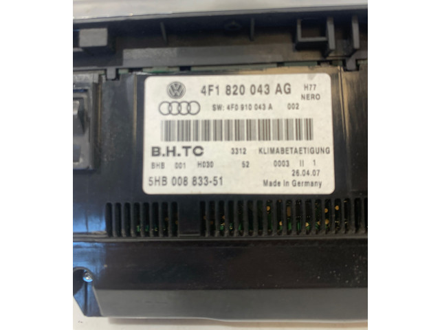 Блок управления климат-контролем 4F1820043AG, 5HB00883351   Audi A6 S6 C6 4F