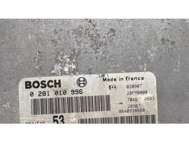 Блок управления двигателя 9646774280, 0281010996 Citroen Xsara Picasso