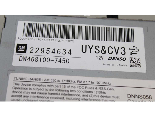 Радио/ проигрыватель CD/DVD / навигация    22954634, DW-468100-7450   Chevrolet Avalanche