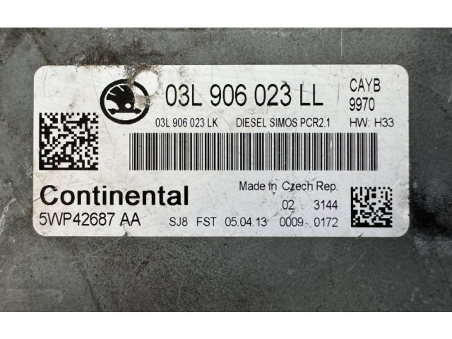 Блок управления двигателя 03L906023LL, 03L906023LK Skoda Fabia Mk2 (5J)