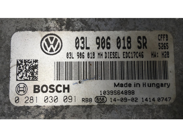 Блок управления двигателя 03L906018SR, 0281030091   Skoda Superb B6 (3T)