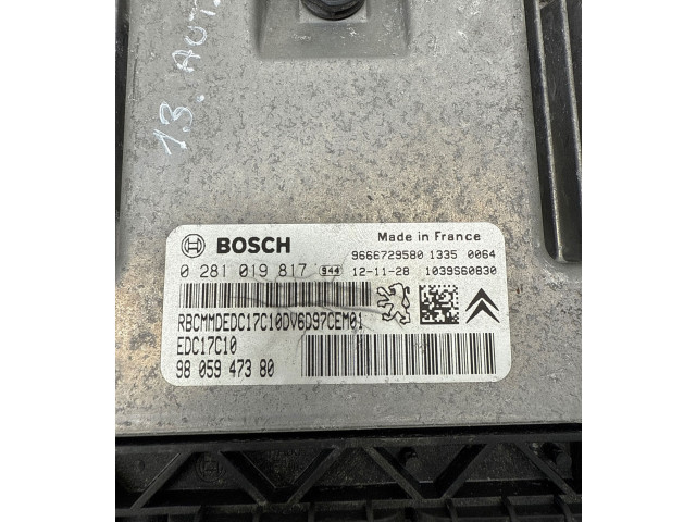 Řídící jednotka 0281019817, 9666729580   Citroen Berlingo 2013