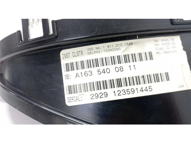 Přístrojová deska Mercedes-Benz ML W163 1998 A1635400811, 2929123591445