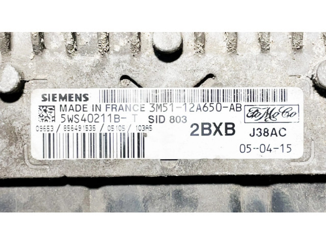 Блок управления двигателя 3M5112A650AB, 5WS40211BT Ford Focus