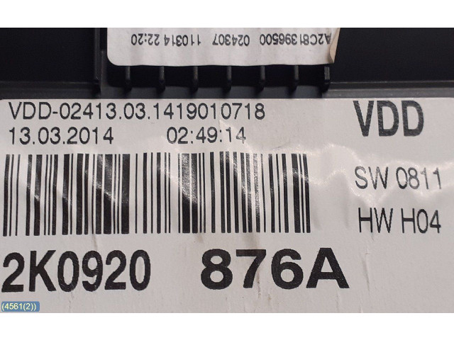 Přístrojová deska Volkswagen Caddy 2014