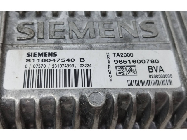 Блок управления коробкой передач 9651600780, S118047540B Lancia Phedra