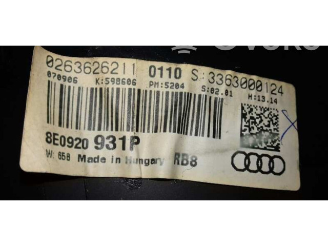 Панель приборов 8E0920931P, 0263626211   Audi A4 Allroad       