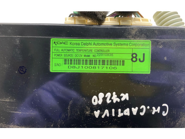 Блок управления климат-контролем 20910836, D8J100817106 Chevrolet Captiva