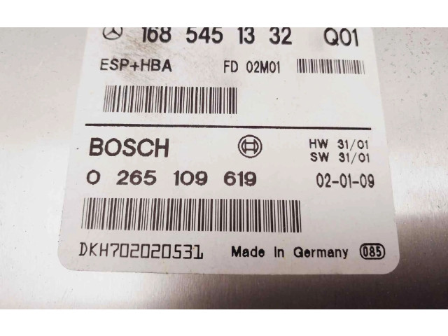 Блок управления АБС 1685451332, 0265109619 Mercedes-Benz A W168