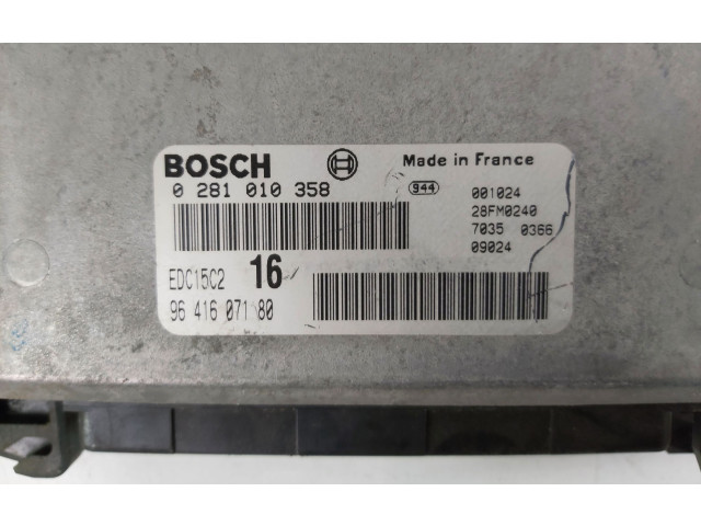Блок управления двигателем Блок управления 0281010358 Citroen Xsara
