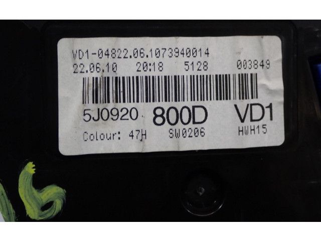 Панель приборов 5J0920800D, 5J0920800D Skoda Fabia Mk2 (5J)