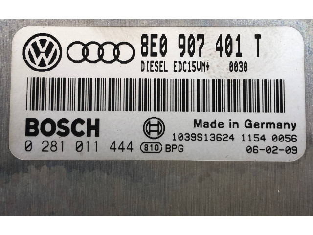 Блок управления двигателем Блок управления 8E907401T Skoda Superb B5 (3U)