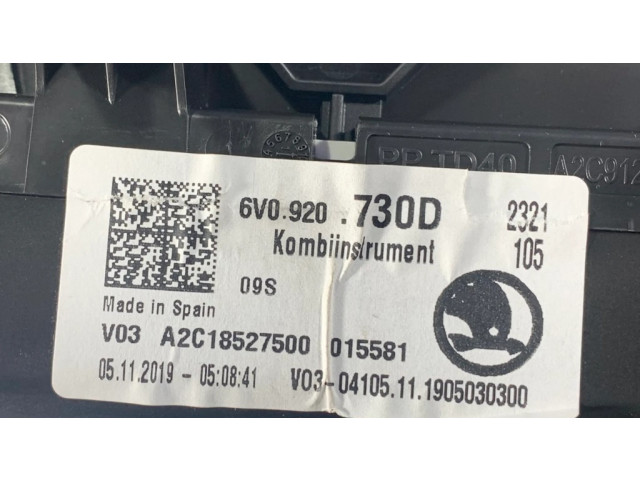Панель приборов 6V0920730D, A2C18527500 Skoda Fabia Mk3 (NJ)