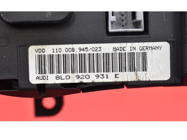 Спидометр (приборный щиток) 8L0920931E, 8L0920931E   Audi A3 S3 8L