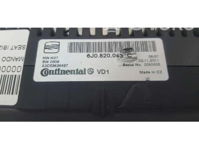 Блок управления климат-контролем 6J0820043C   Seat Ibiza IV (6J,6P)