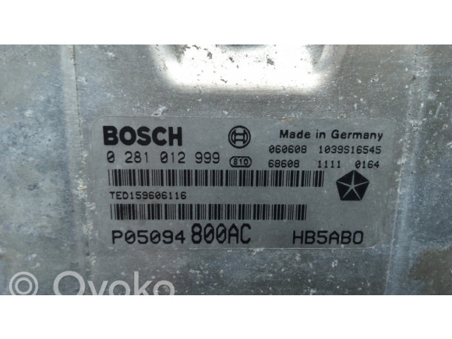 Řídící jednotka 0281012999, P05094800AC Chrysler Voyager 2002