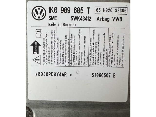 Блок подушек безопасности 1K0909605T, 51060507B   Skoda Octavia Mk2 (1Z)