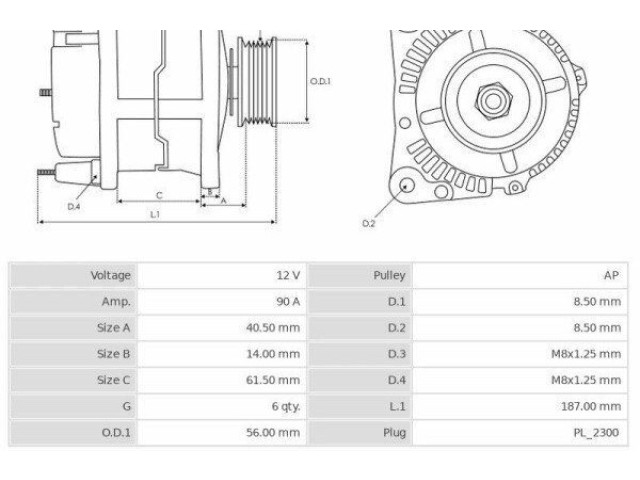 Генератор CA1512, 3EFFE Audi A3 S3 8L