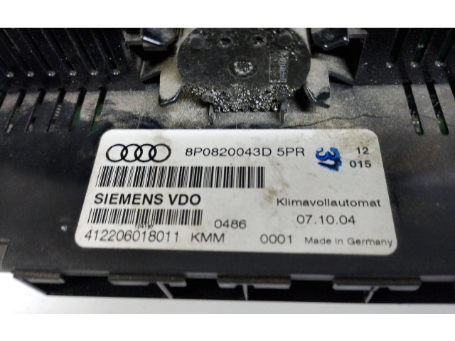 Блок управления климат-контролем 8P0820043D   Audi A3 S3 8P