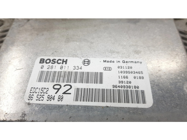 Блок управления двигателя 0281011334, 9652590480 Citroen C8