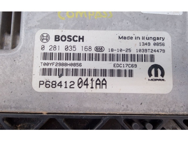 Блок управления двигателя P68412041AA, 0281035168   Jeep Compass
