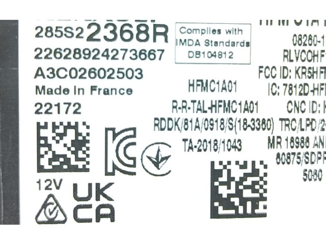 Блок комфорта A3C02602503, DEFEITO   Renault Zoe   