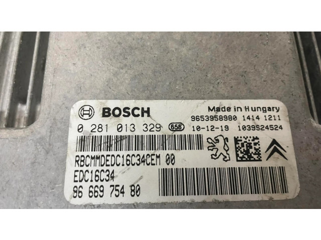 Řídící jednotka 0281013329, 9666975480   Citroen Berlingo 2010