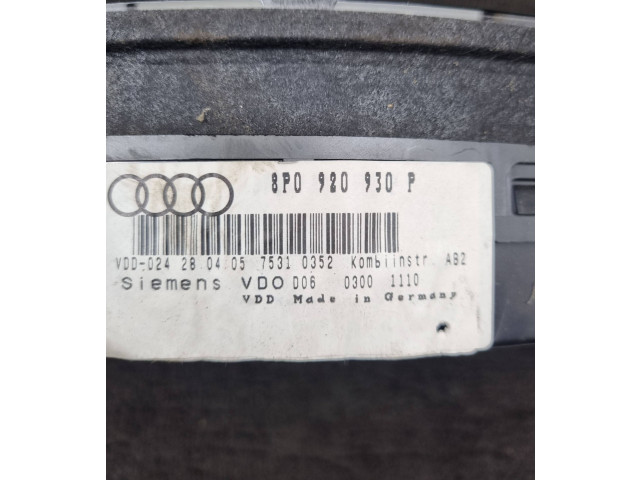 Спидометр (приборный щиток) 8P0920930P Audi A3 S3 A3 Sportback 8P