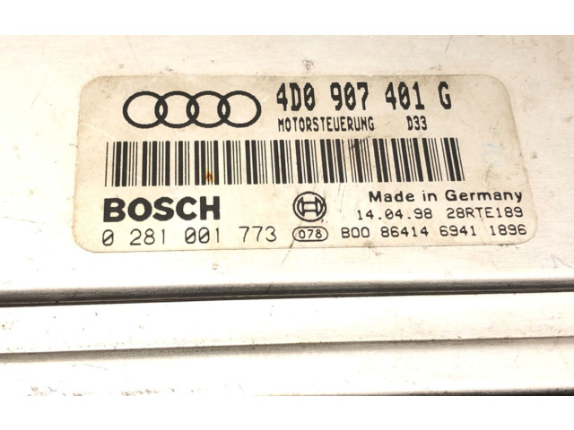 Блок управления двигателем Блок управления 4D0907401G   Audi A8 S8 D2 4D