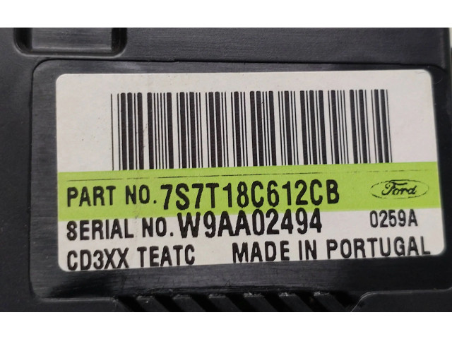 Блок управления кондиционера воздуха / климата/ печки (в салоне) 7S7T18C612CB, W9AA02494 Ford Galaxy