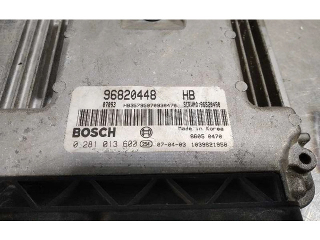 Řídící jednotka 0281013600, 96820448 Chevrolet Lacetti 2007