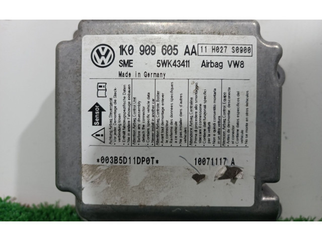 Блок подушек безопасности 1K0909605AA, 1K0909605AA Skoda Octavia Mk2 (1Z)