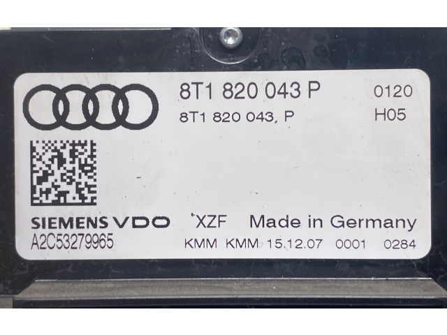 Блок управления климат-контролем 8T1820043P, A2C53279965   Audi A5 8T 8F