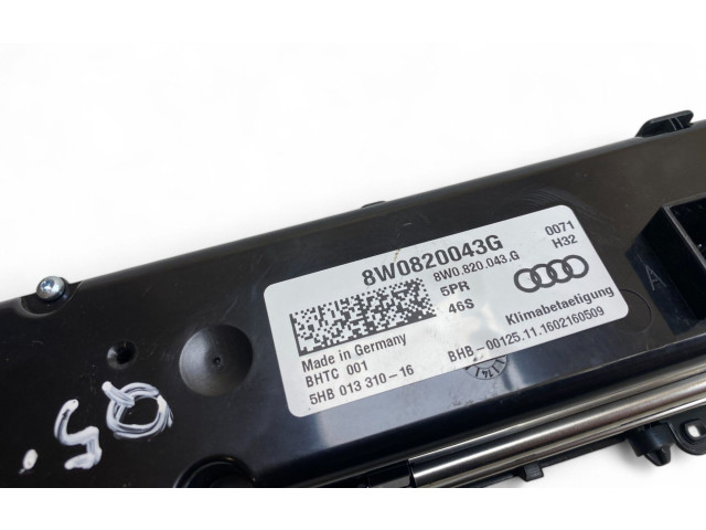 Блок управления климат-контролем 8W0820043G Audi Q5 SQ5