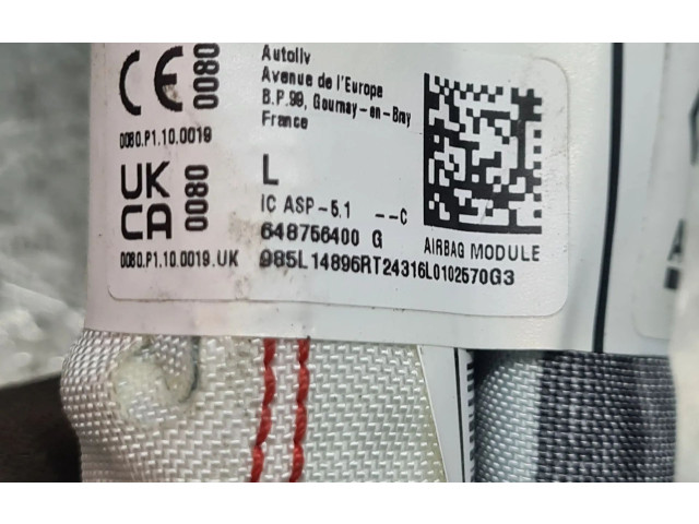 Боковая подушка безопасности 985L14896R, 648756400G   Dacia Sandero