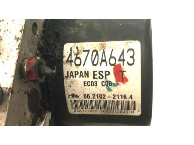 Блок АБС 4670A643, 06210963843 Mitsubishi ASX