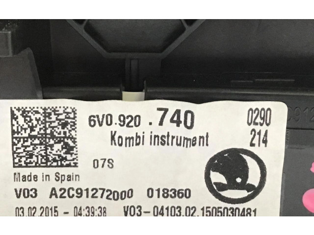 Панель приборов 6V0920740   Skoda Fabia Mk3 (NJ)       