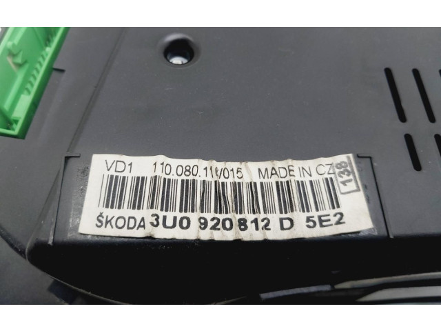 Панель приборов 3U0920812D Skoda Superb B5 (3U)