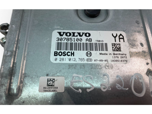 Блок управления двигателем Блок управления 30785100AB, 0281012765   Volvo V70
