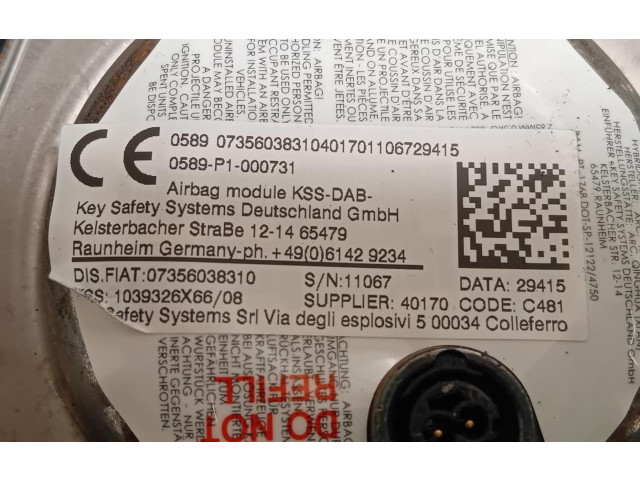 Подушка безопасности водителя 07356038310, 07356038310   Jeep Renegade